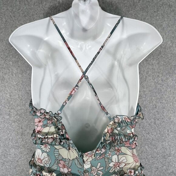 HYFVE Dress Womens Small Blue Pink Floral Ruffle Tiered Boho Summer Fairy - Picture 8 of 16